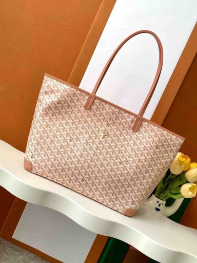 Artois MM Goyardine Bag Pearlescent Coral Pink