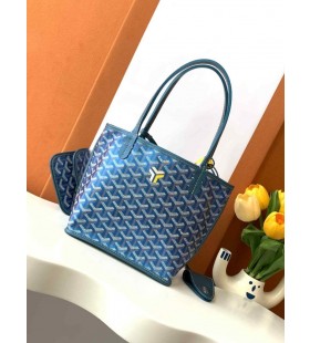 Anjou Mini Goyardine Bag Limited Edition Pearlescent Blue