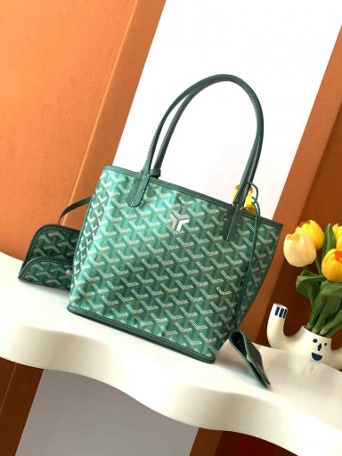 Anjou Mini Goyardine Saco De Edição Limitada Pérola Verde