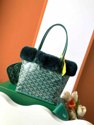Coinín Fur Mini Mála Tote Glas
