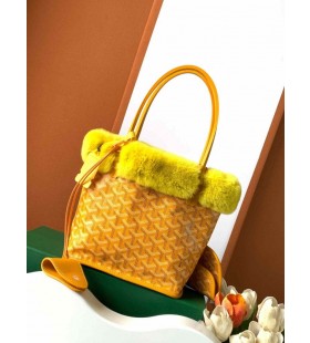 Blana De Iepure Mini Tote Sac Galben