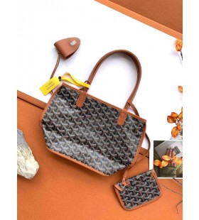 Anjou Mini Geanta Inima Black & Tan