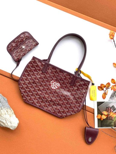 Anjou Mini Taška Srdci Burgundska