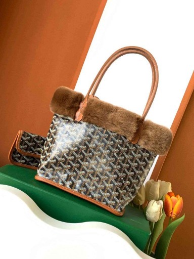 Králičí Kůže Mini Tote Bag Black & Tan