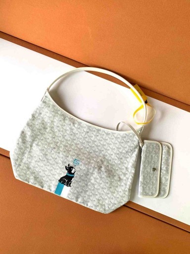 Bohème Hobo Bag Srdce A Francouzský Buldoček Bílá