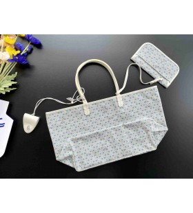 Saint Louis Goyardine Claire Voie PM Bag White & Blue