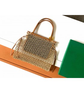 Goyardine Net Aligre Tote Black & Tan