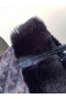 Rabbit Fur Mini Tote Bag Navy Blauw