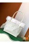 Fourrure De Lapin Mini Sac Fourre-Tout Blanc