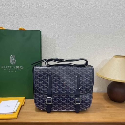 Belvedere Messenger Goyardine MM Tasche Navy Blue