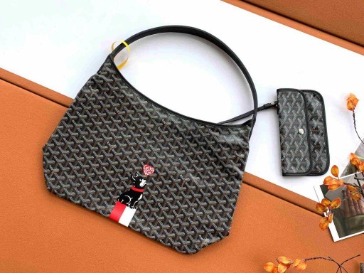 Bohème Hobo Bag Mit Heart & French Bulldog Black