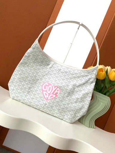 Bohème Hobo-Tasche Großes Herz Weiß